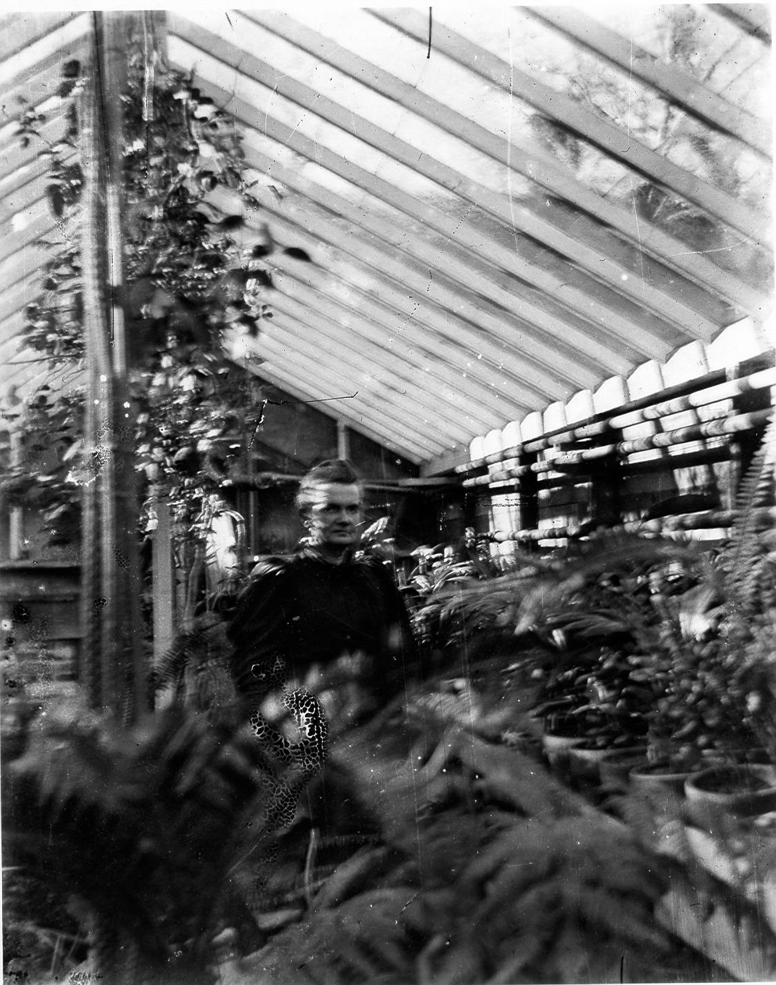 Fondelia Ruth Griswold in Her Greenhouse