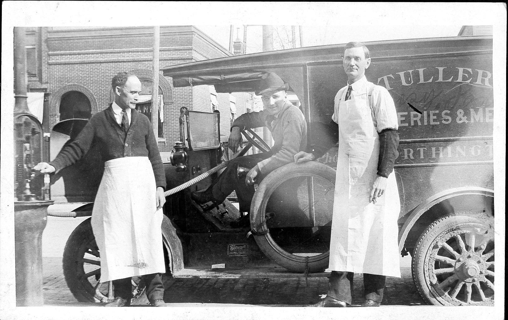Grocery Truck at Filling Station on High Street