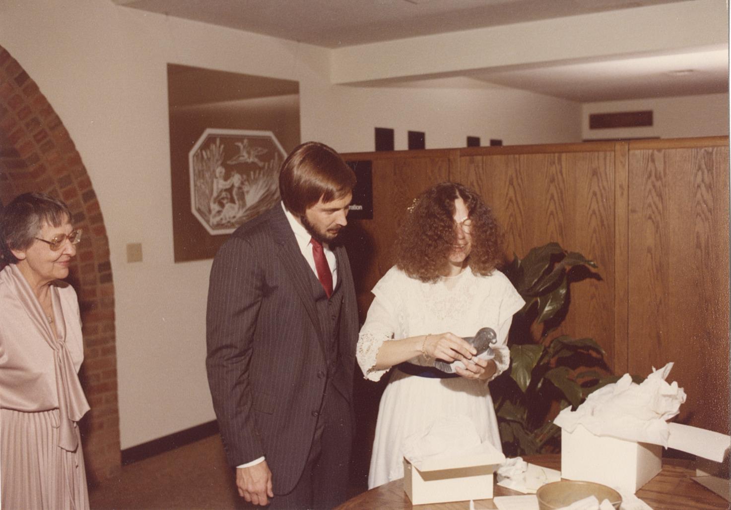 Joan Brennan, Bob Foulk and Rachel Alexander at Wedding at the Old Worthington Library
