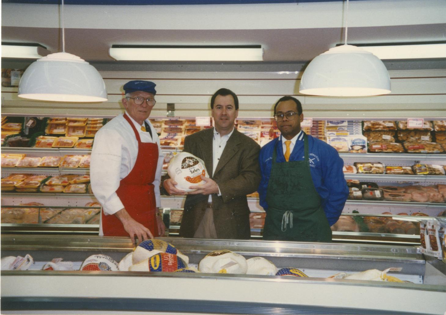 Lee Black, Joe Cousins and Ken Penn in the Jubilee Grocery Store