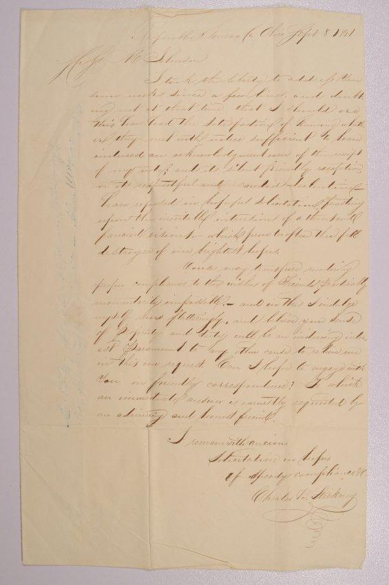 Letter to Mary Johnson of Worthington, Ohio from Charles Stickney of Republic, Ohio