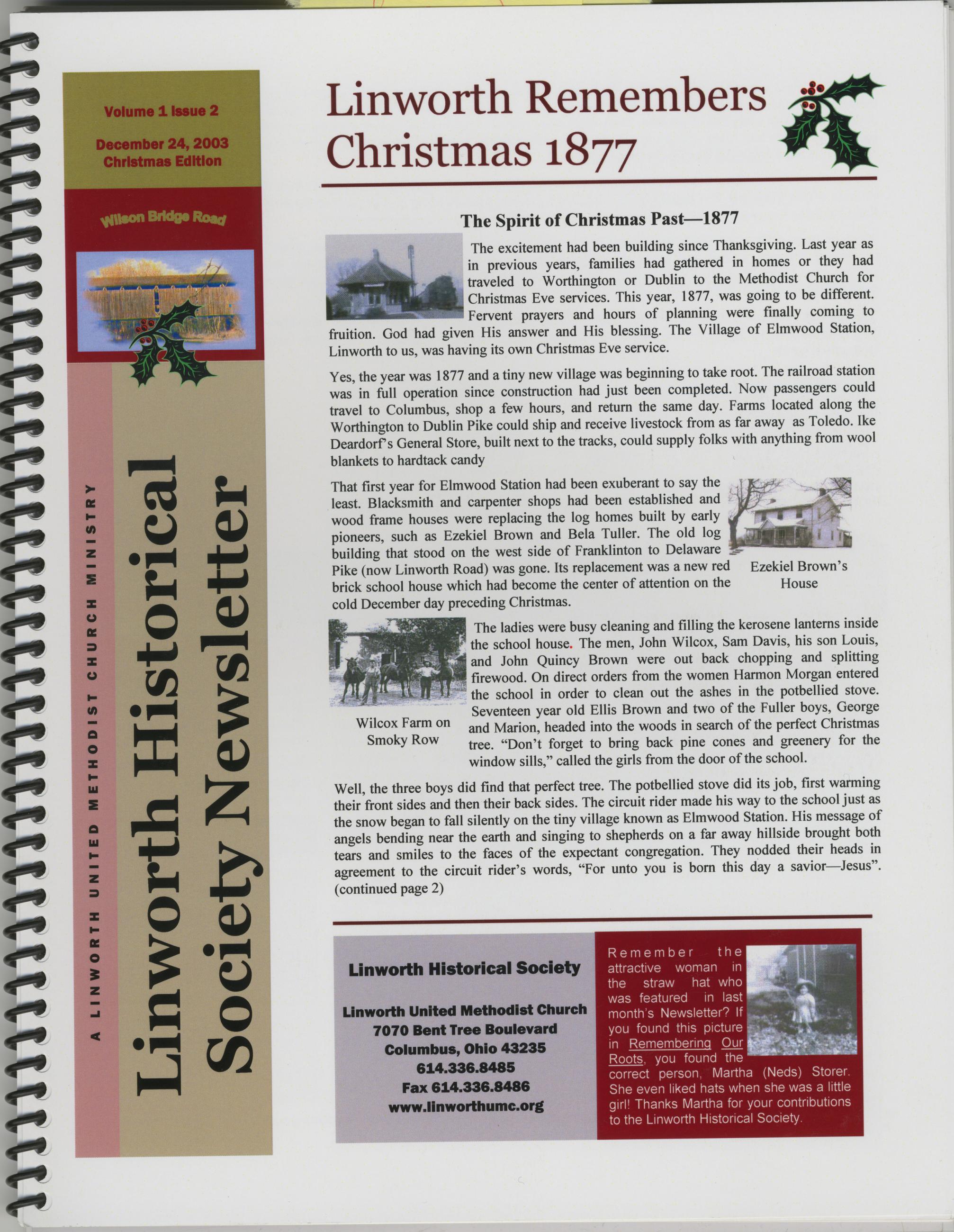 Linworth Remembers Christmas 1877