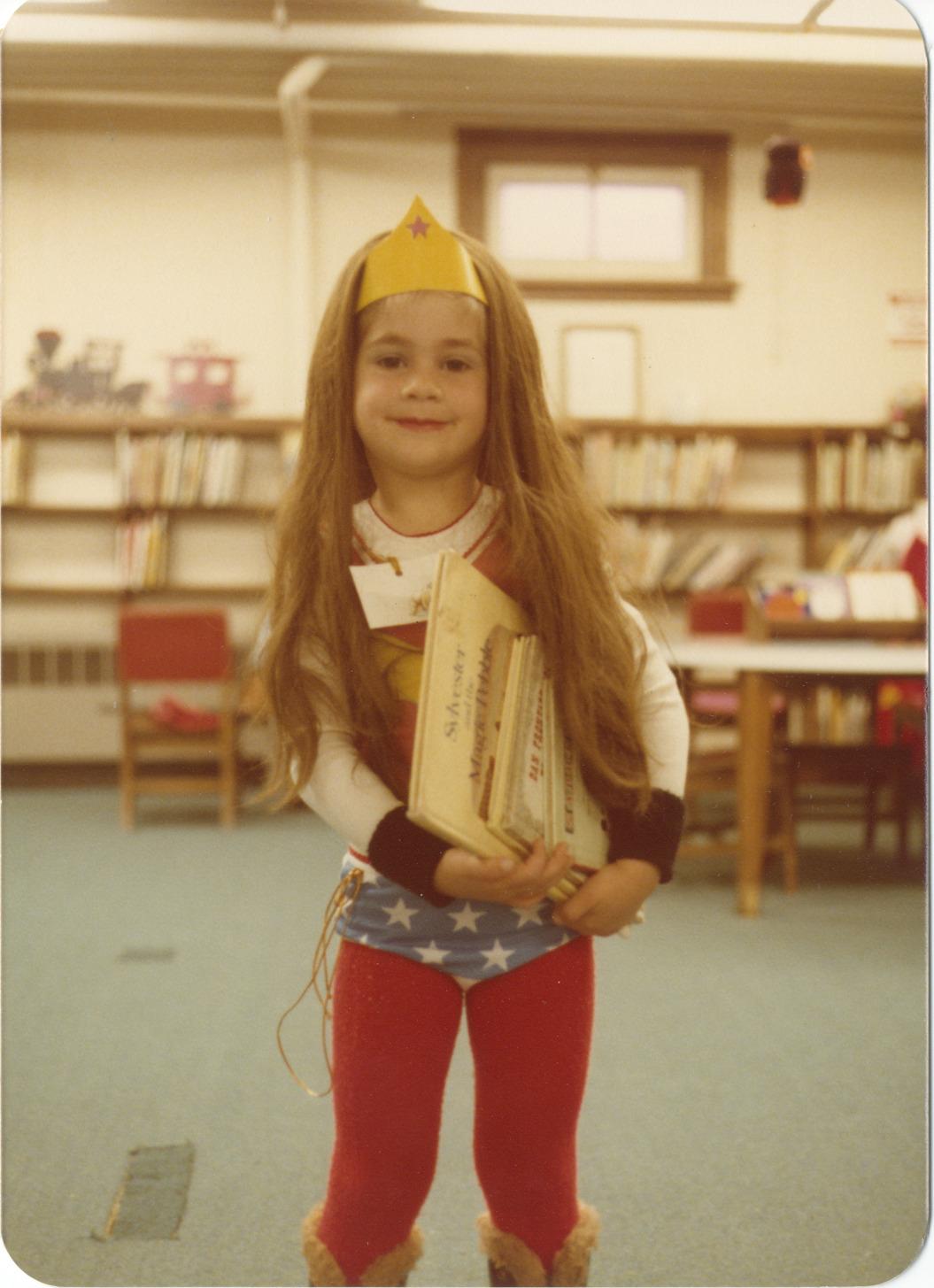 Photograph of Child Dressed as Wonder Woman at the Worthington Public Library, 752 High Street