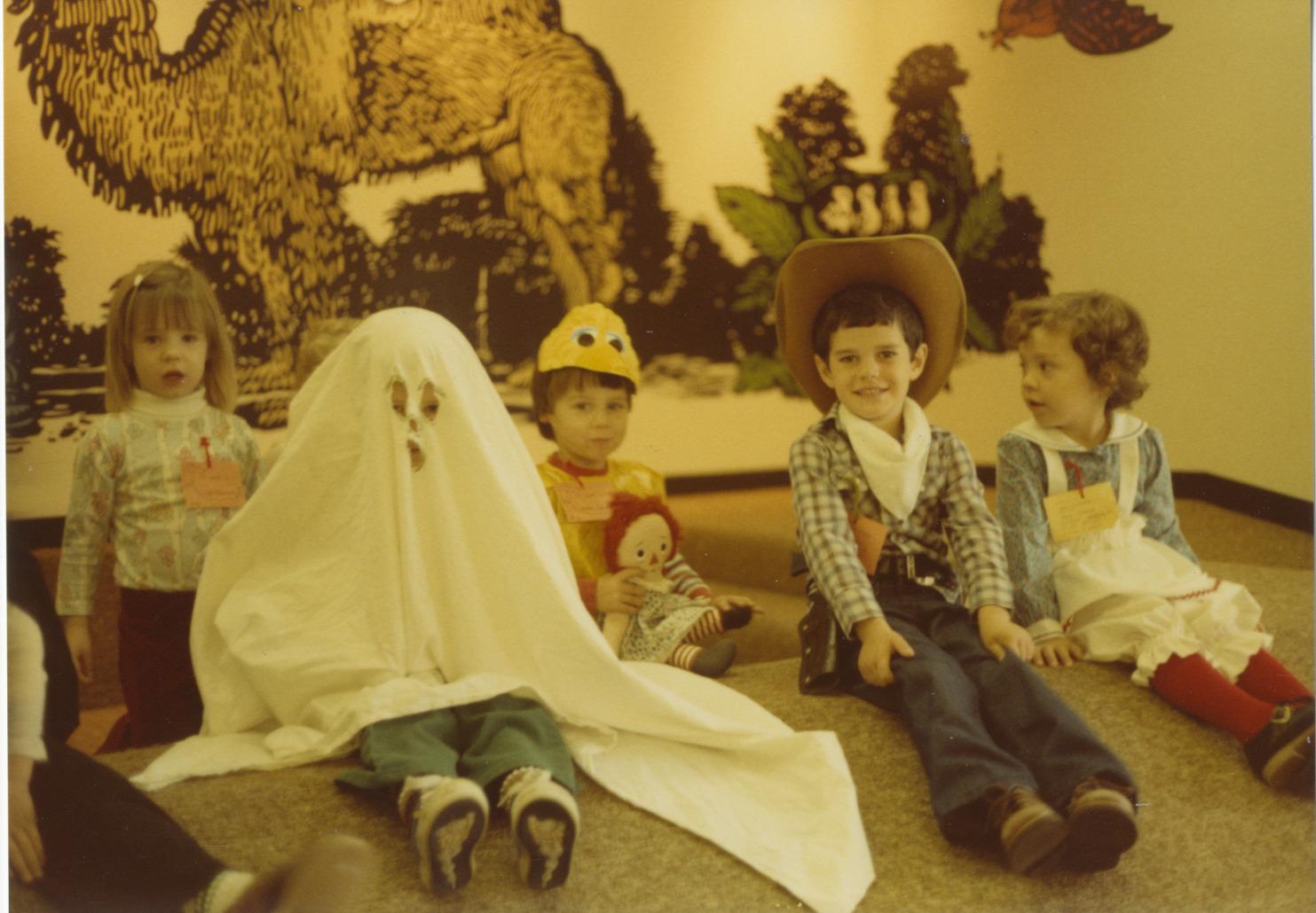 Photograph of Children in Costume at Halloween Storytime