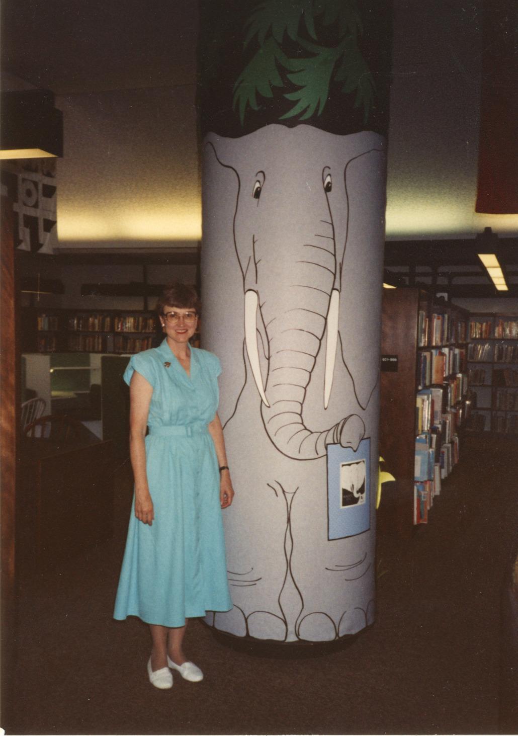 Photograph of Jo Osborne with Elephant Pillar