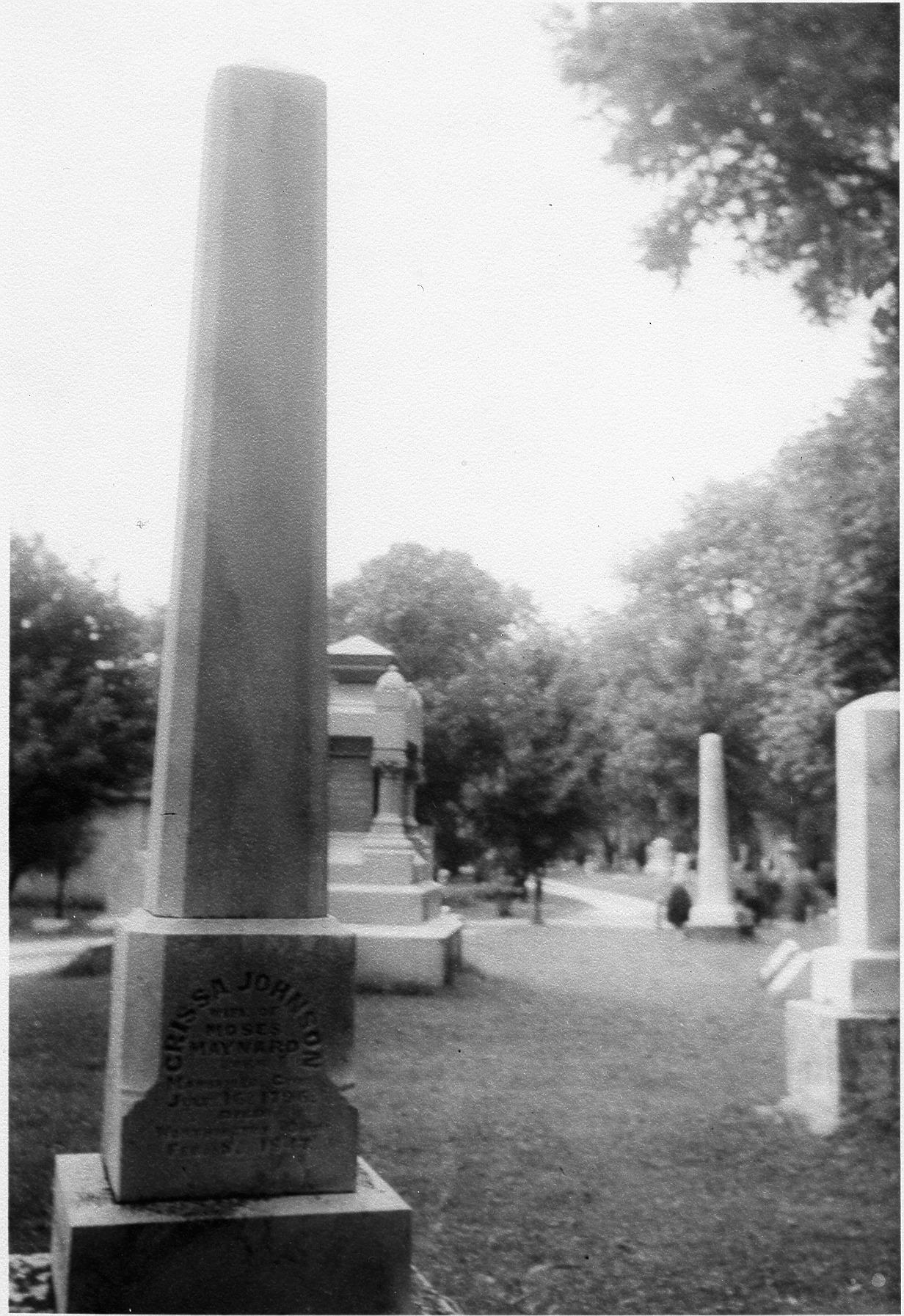 Photograph of Monument for Crissa Johnson Maynard and Moses Maynard Jr.