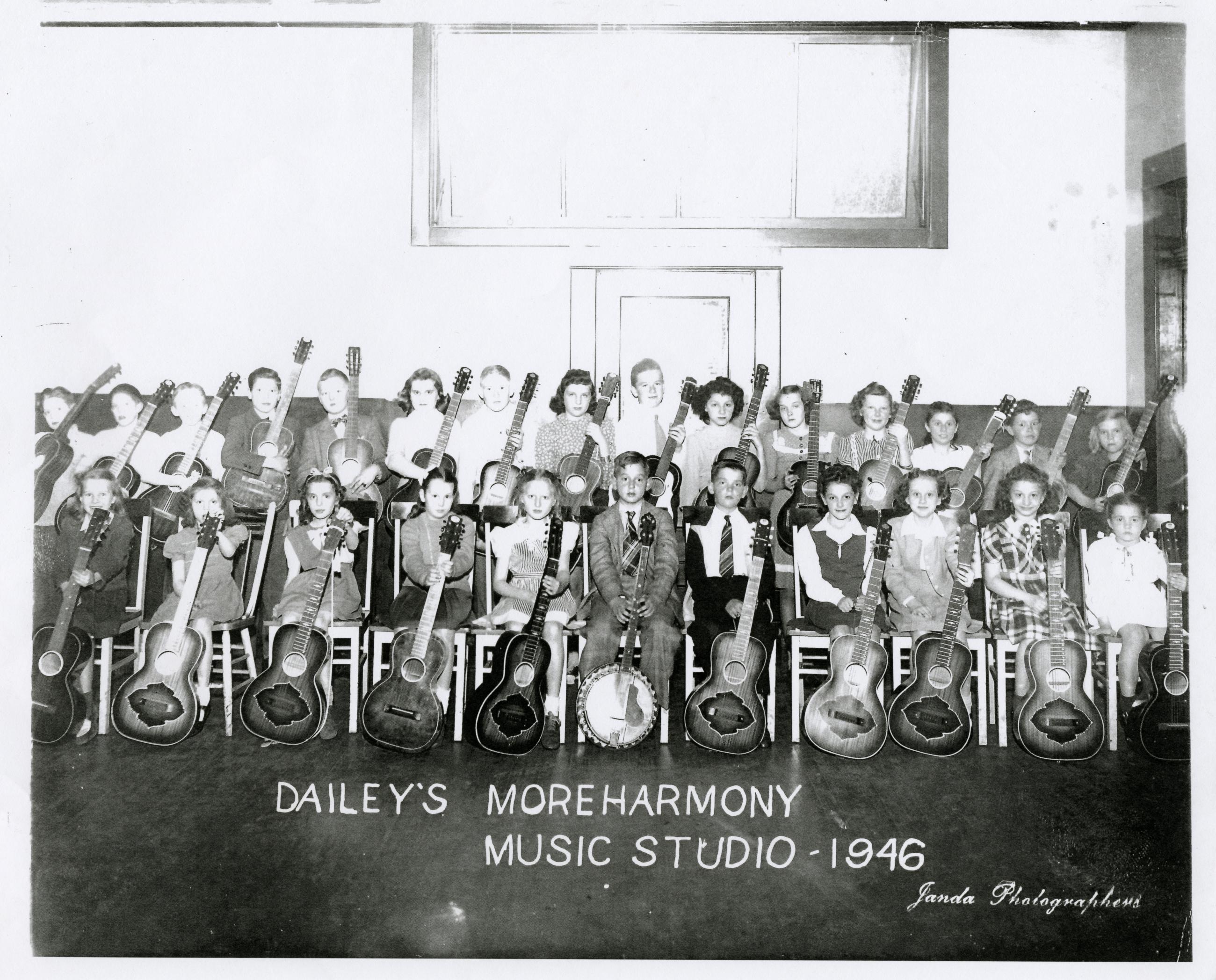 Photograph of Students in Dailey's Moreharmony Music Studio