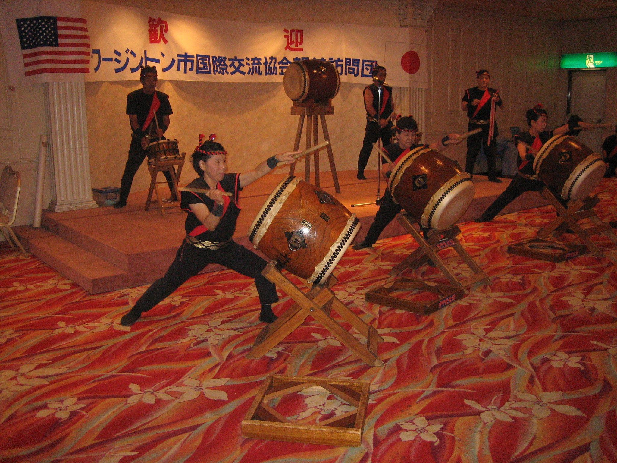 Photograph of Taiko drummers in Sayama, Japan