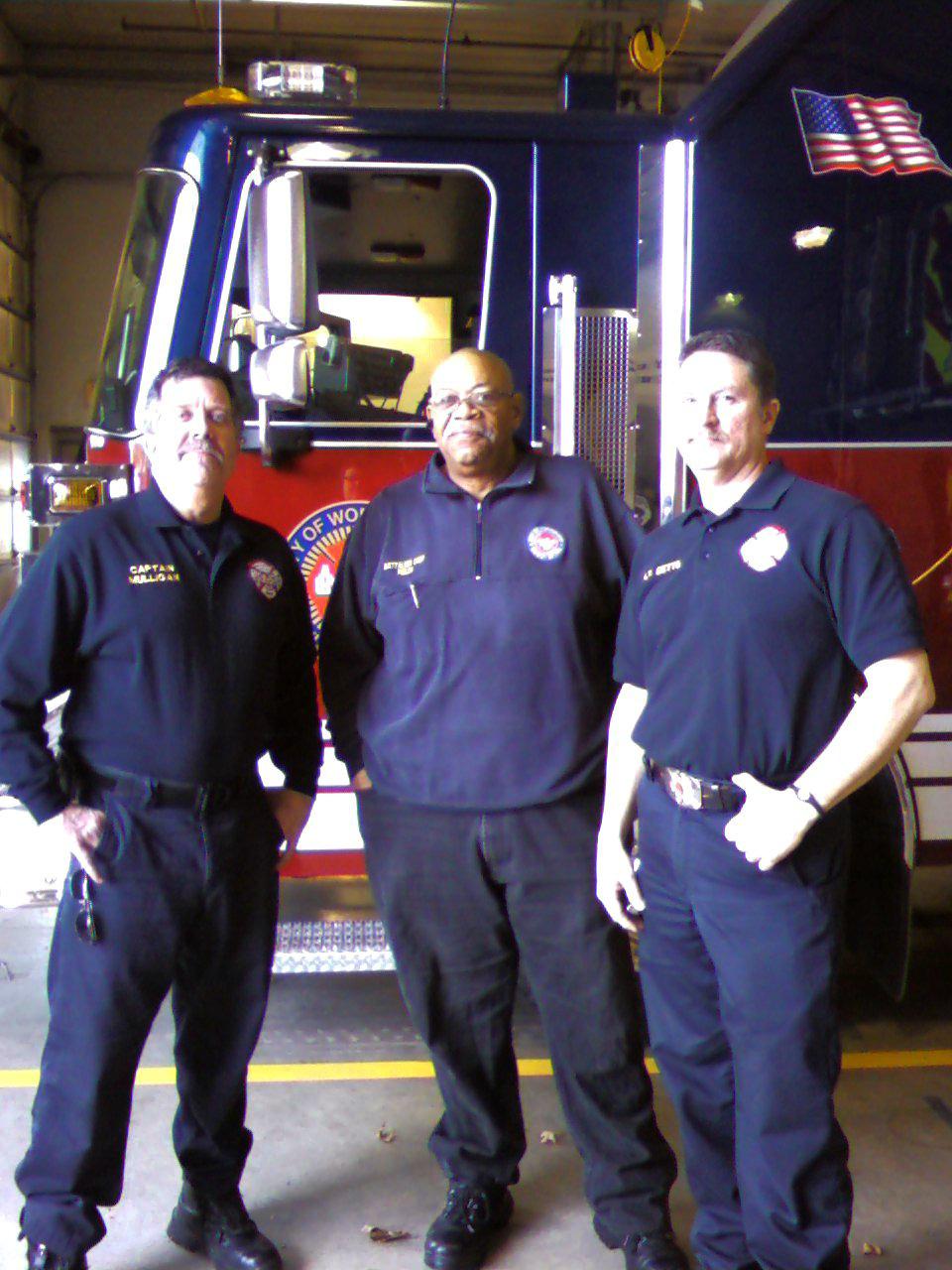 Photograph of Three Unit Officers, Worthington Division of Fire & EMS