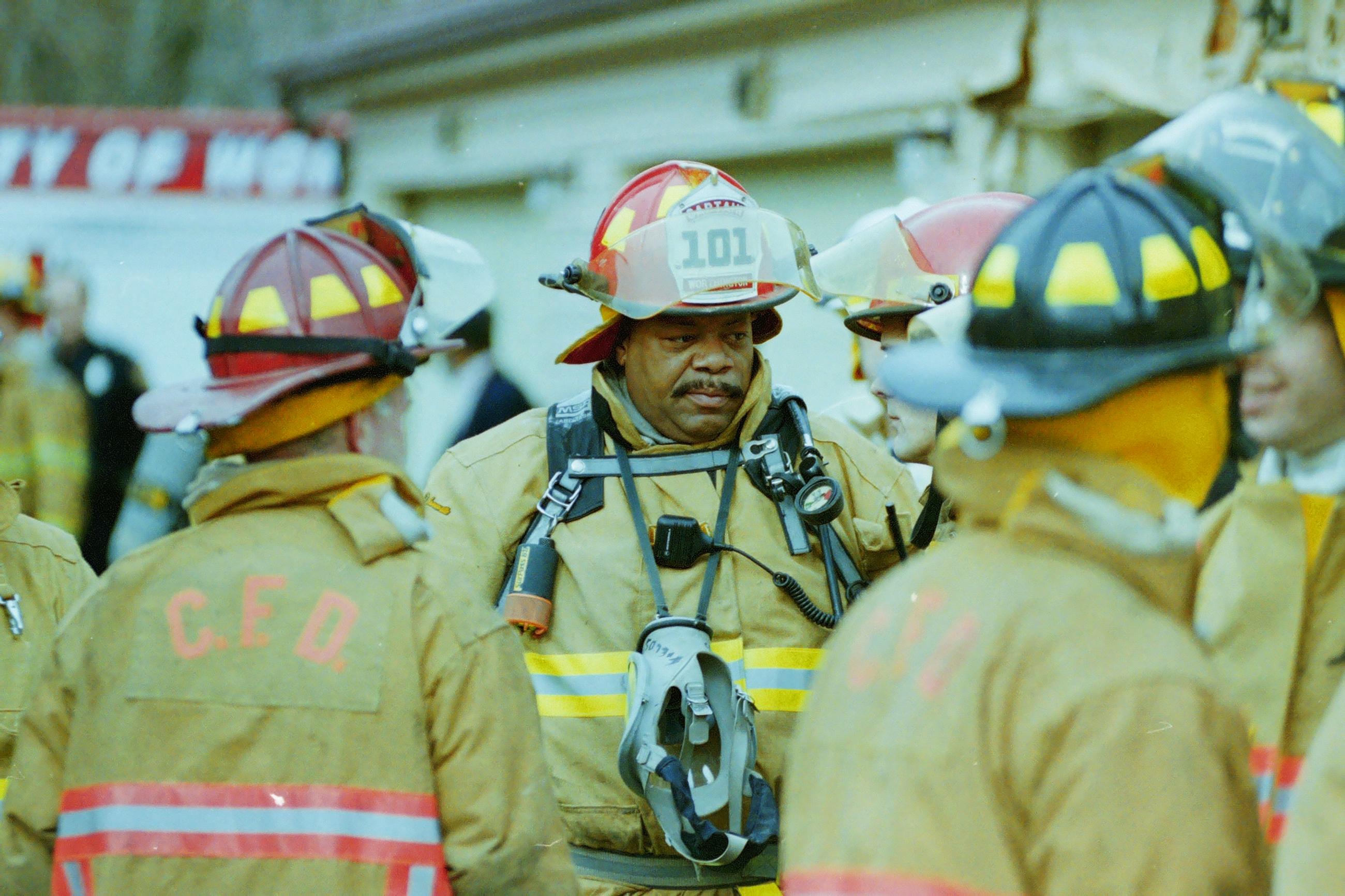 Photograph of William (Bill) Fields and Other City of Worthington Firefighters