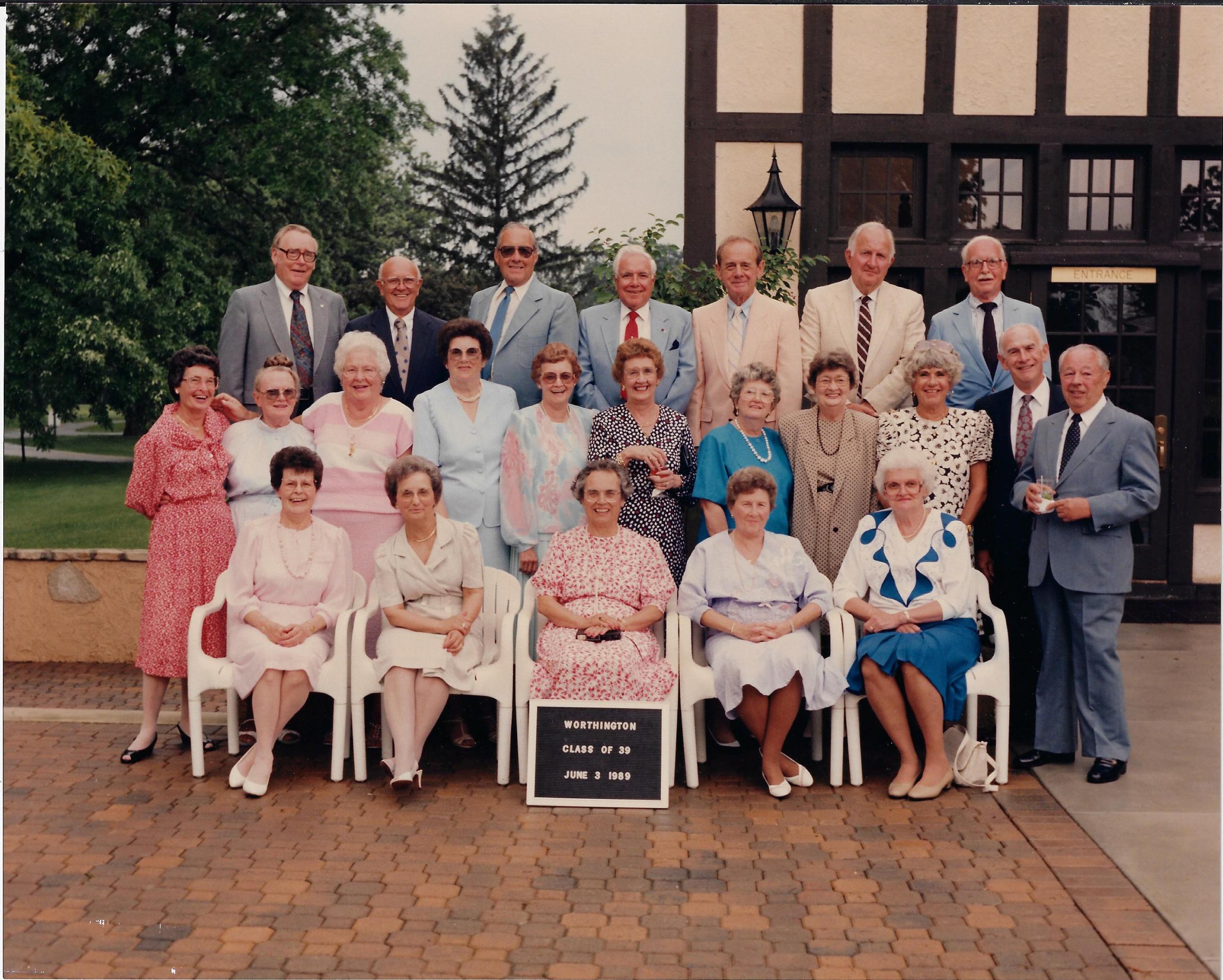 Photograph of Worthington High School Class of 1939's 50th Reunion