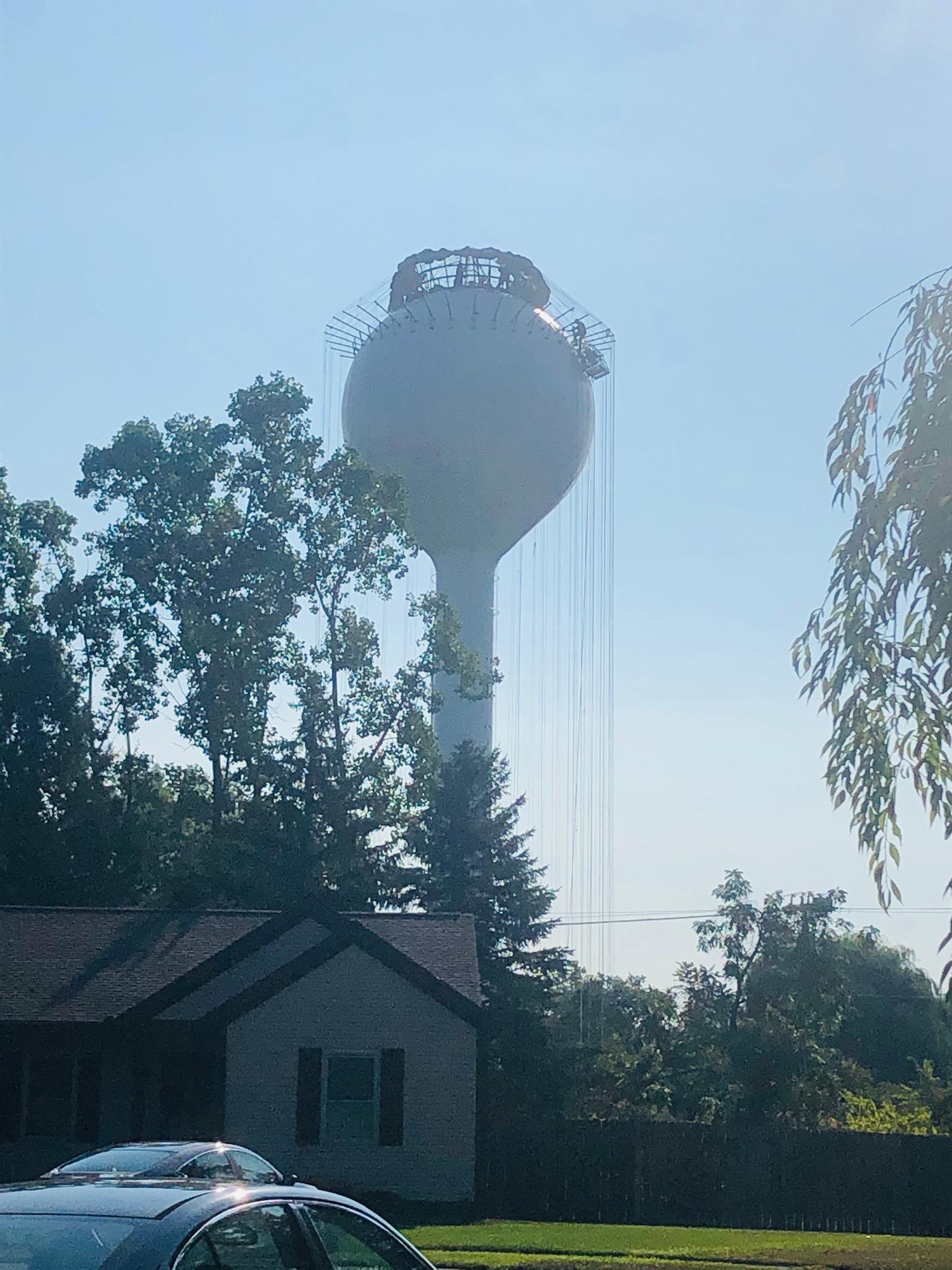 Photograph of Worthington Hills Water Tower Being Prepared for Repainting, 2020