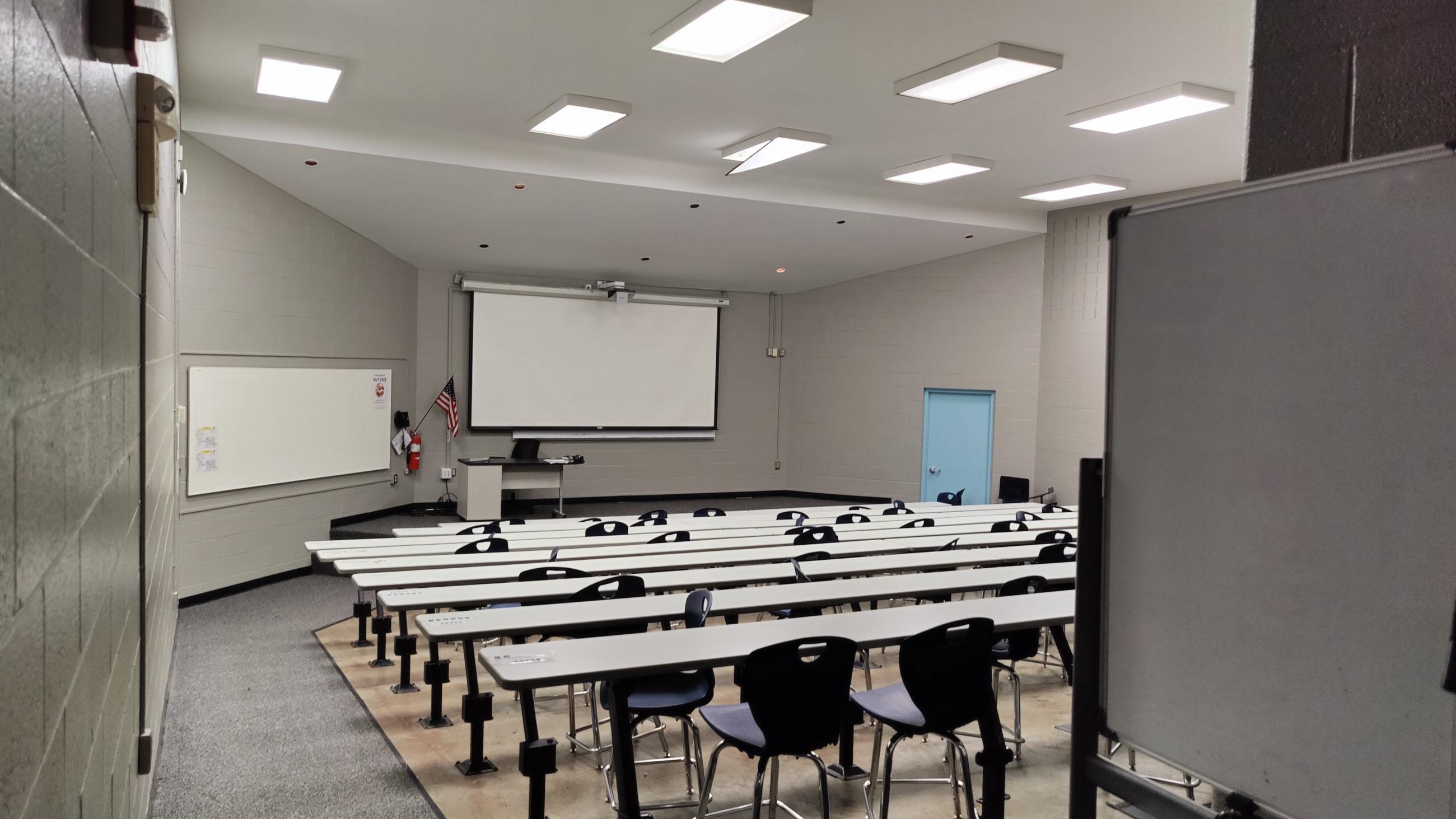 Photograph of an Empty Lecture Hall at Thomas Worthington High School, April 2023
