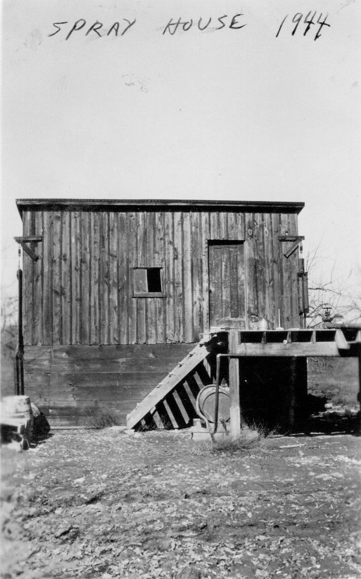 Photograph of the Spray House at the Brown Fruit Farm
