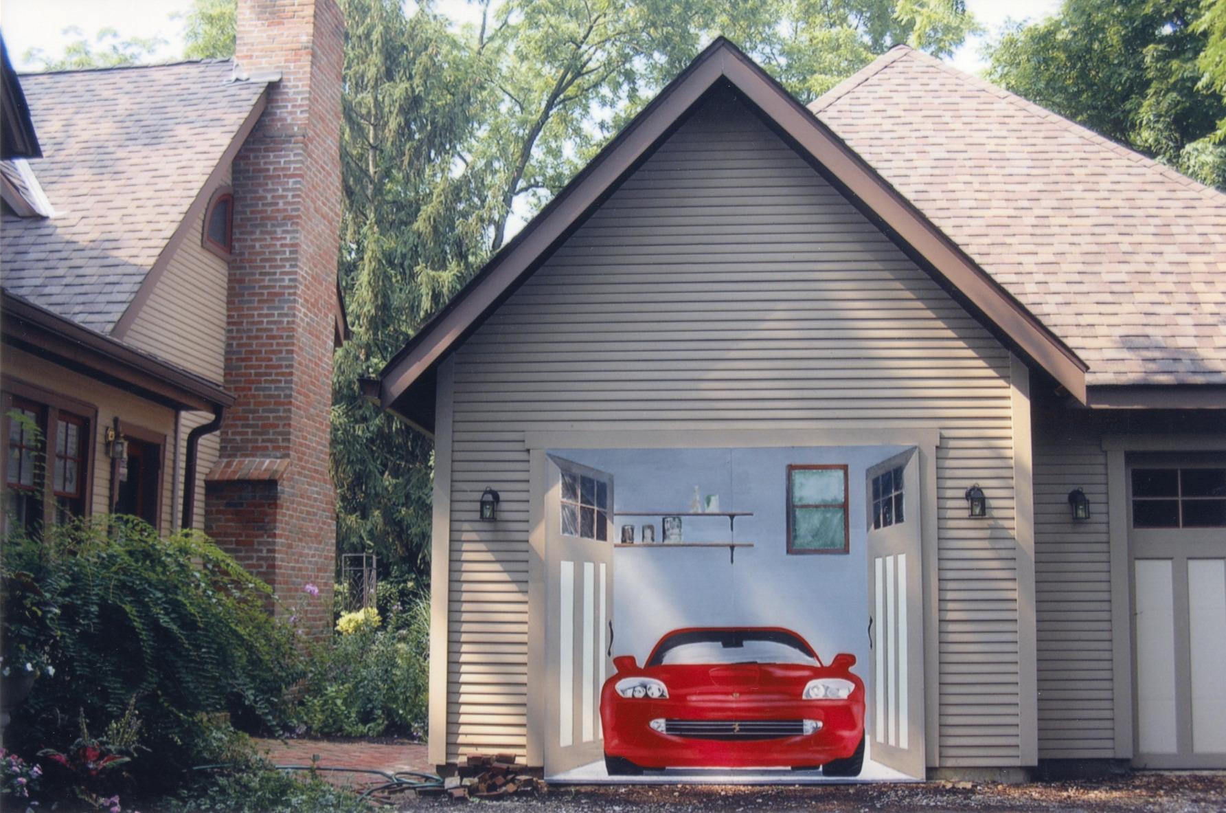 Porsche Painting on Garage at 180 West South Street