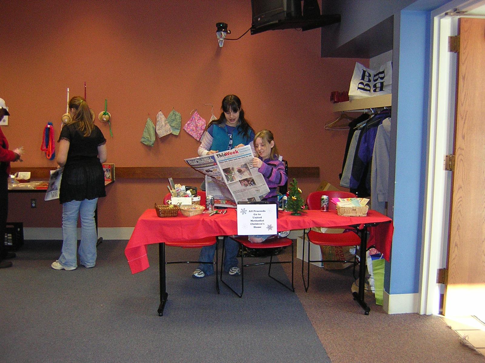 Teens at Welcome Table at the 2006 Holiday Bazaar