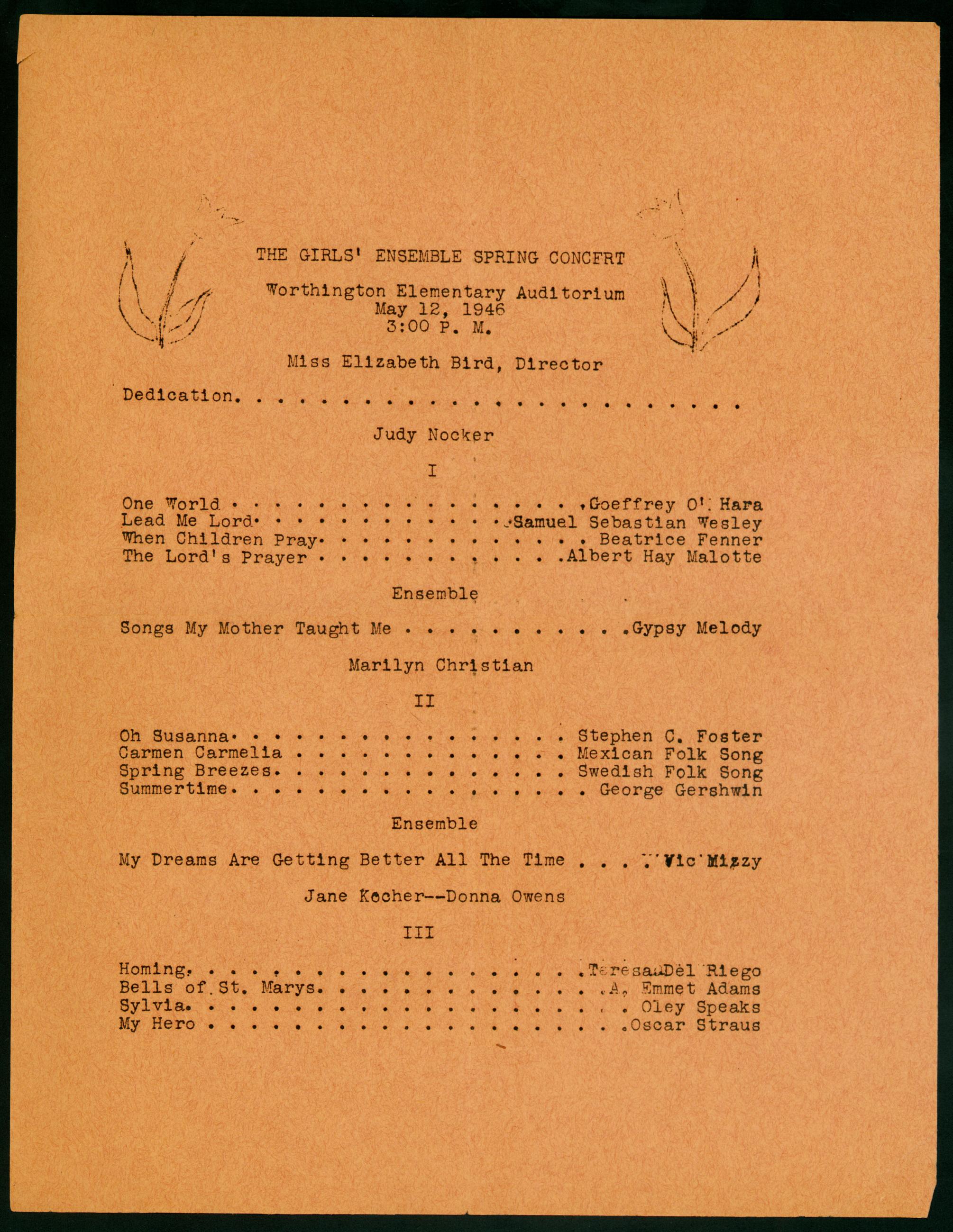 The Girls Ensemble Spring Concert