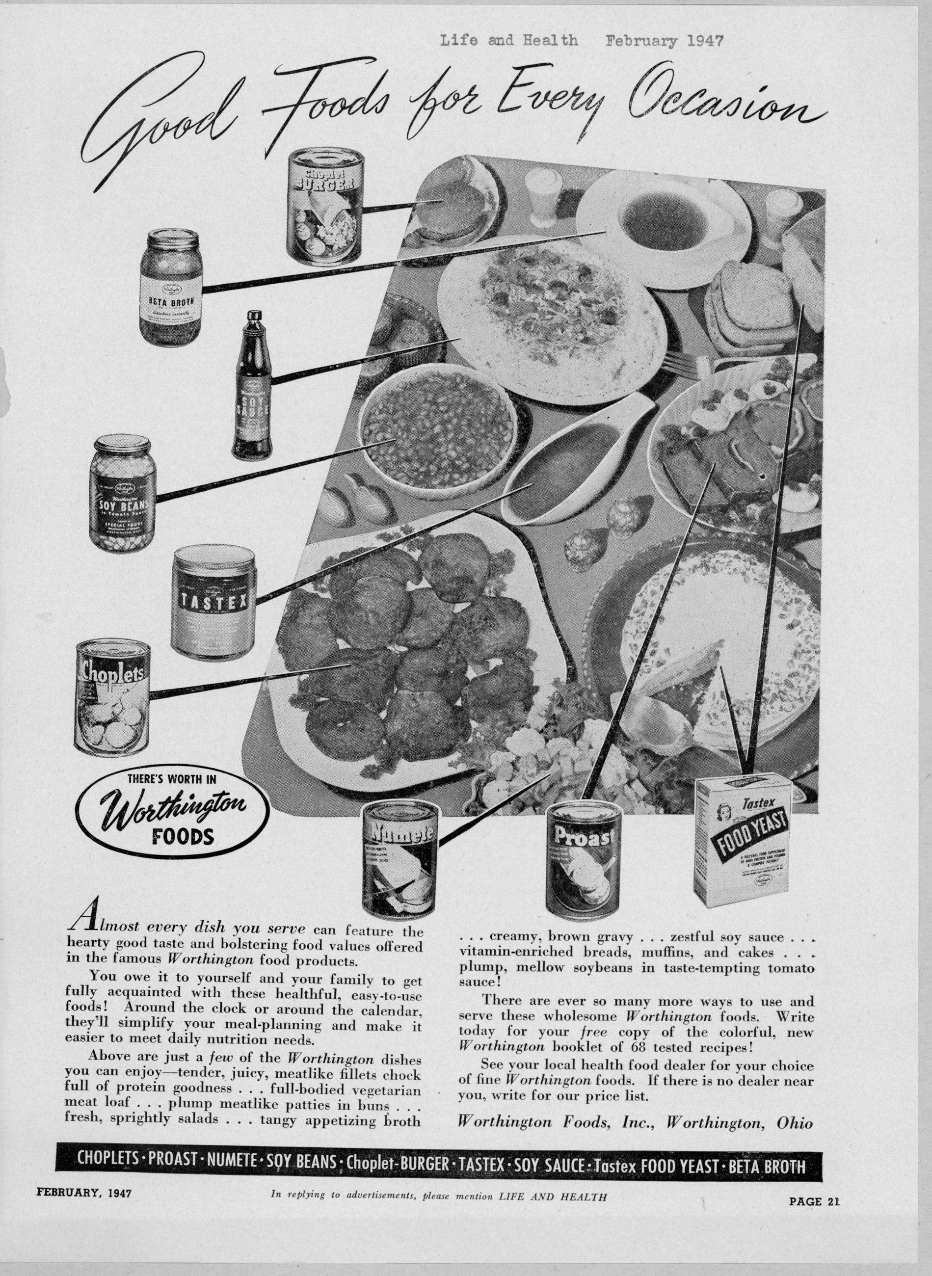 Worthington Foods Advertisement