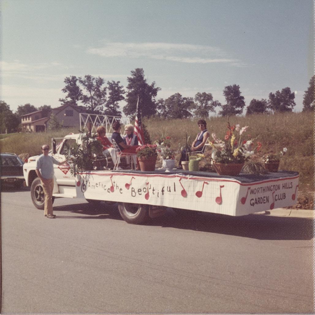 Worthington Hills Garden Club Float in the First Worthington Hills Fourth of July Parade, 1973
