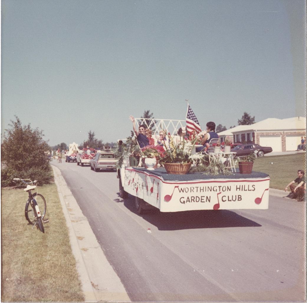Worthington Hills Garden Club Parade Float in the First Worthington Hills Fourth of July Parade, 1973