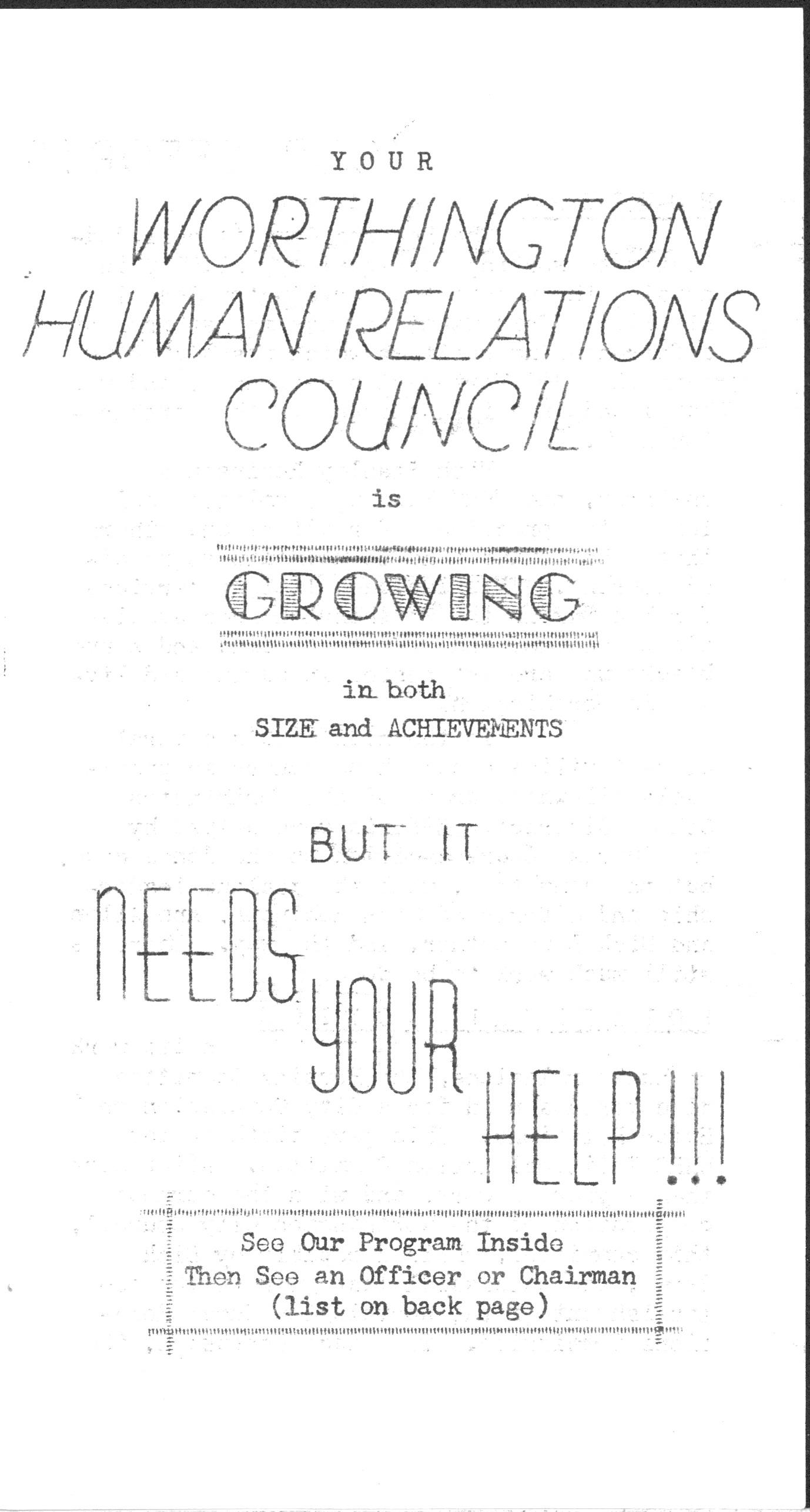 Your Worthington Human Relations Council Is Growing