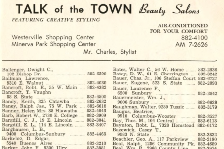 Page from an old Worthington directory with names and phone numbers
