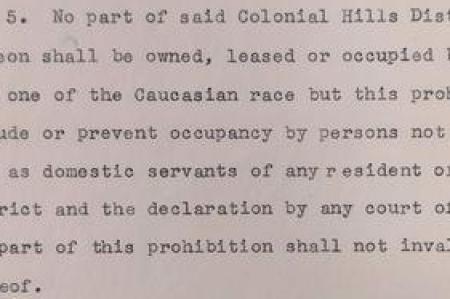 Typed excerpt of a racially restrictive covenant