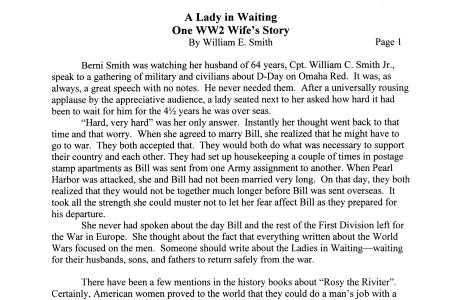 A Lady in Waiting: One WW2 Wife's Story