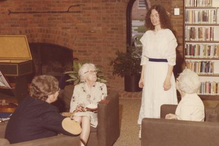 Alan Osborne, Marian Stearnes, Rachel Alexander and Library Volunteer at Wedding at the Old Worthington Library