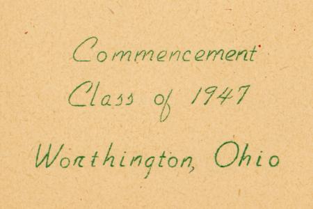 Commencement Class of 1947 Worthington Ohio