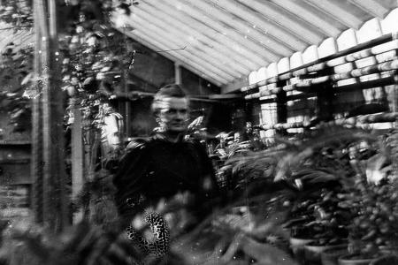 Fondelia Ruth Griswold in Her Greenhouse