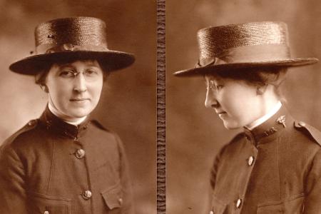 Front and Side View Portraits of Army Nurse Harriet Elizabeth Putman
