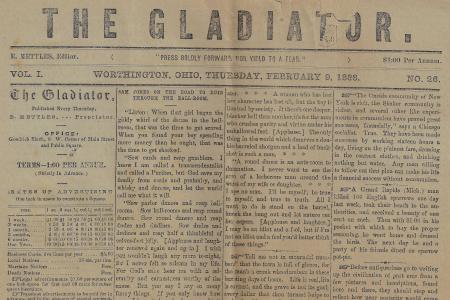 Gladiator Newspaper from February 9th, 1888