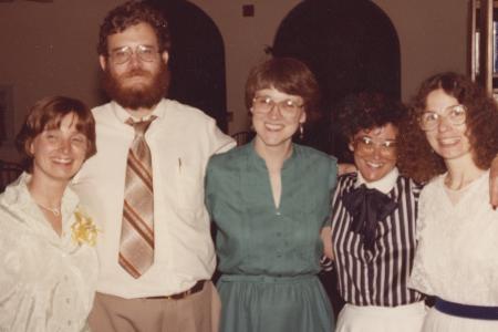 Group Portrait at Wedding on Main Floor of the Old Worthington Library, May 8, 1982