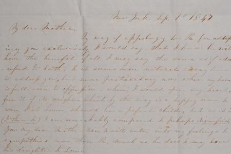 Letter to Achsa Johnson of Worthington, Ohio from Mary Johnson in New York City