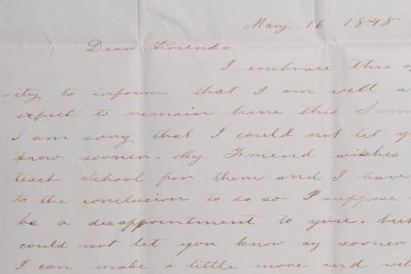 Letter to Achsa (Maynard) Johnson from Former Boarder, Martha Cary, Concerning Payment