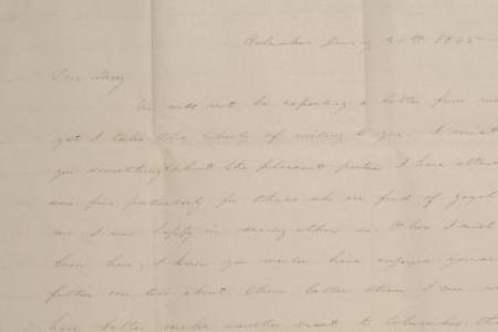 Letter to Mary Johnson of Worthington, Ohio from Rachel S. Connell of Columbus, Ohio