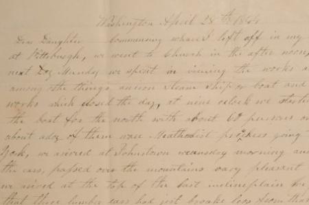 Letter to Mary Johnson of Worthington, Ohio from Orange Johnson in Washington D.C.