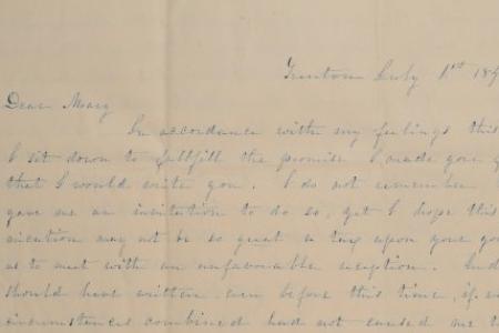 Letter to Mary Johnson of Worthington, Ohio from Evaline P. Smith of Trenton, New Jersey