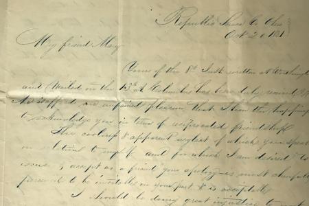 Letter to Mary Johnson of Worthington, Ohio from Charles B. Stickney of Republic, Seneca County, Ohio