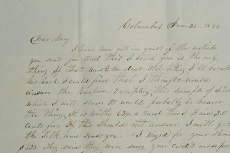 Letter to Mary Johnson of Worthington from C.A. Weaver of Columbus, Ohio