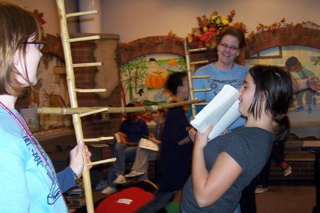 Librarians Sarah Cofer and Ann Pechacek with Teen at the 2007 Teen Read-A-Thon