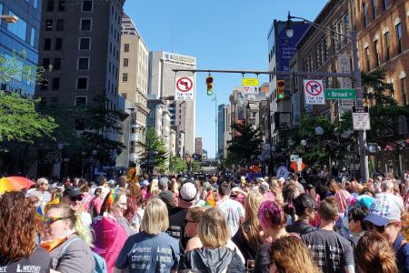 Marchers Prior to the Start of the 2022 Stonewall Columbus Pride March