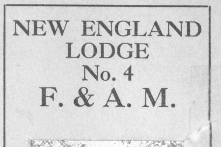 New England Lodge No. 4 F and AM: Roster 1916