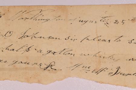 Order for Whiskey from William McFarland to Orange Johnson