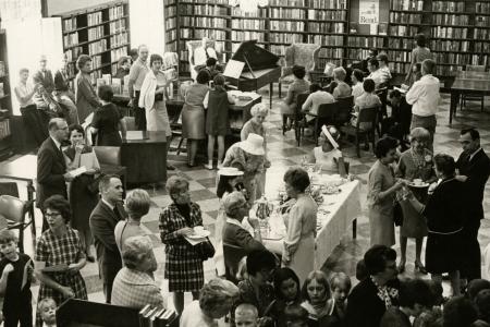 Photograph of Attendees at Worthington Public Library's National Library Week Celebration, 1968