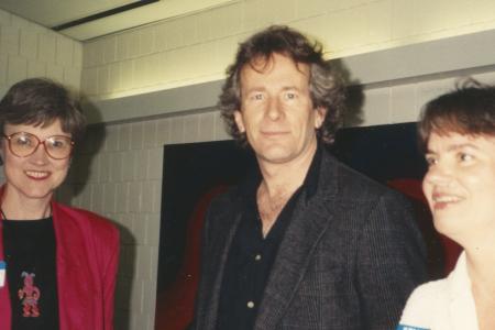 Photograph of Jo Osborne, Frank Muller and Ann Badger at the Old Worthington Library