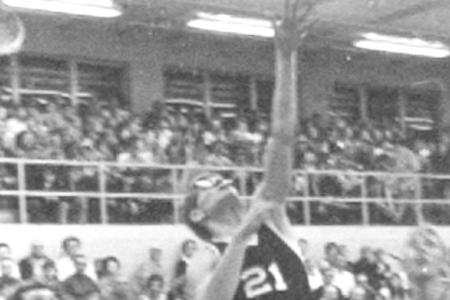 Photograph of John Snouffer Playing for Worthington High School Basketball Team at Westerville, 1970