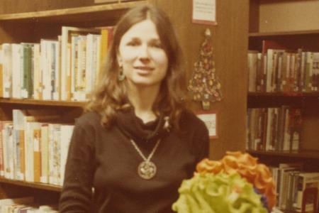 Photograph of Librarian Rachel Alexander at the Worthington Public Library, 752 High Street