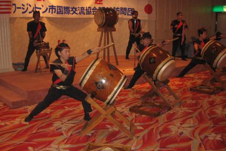 Photograph of Taiko drummers in Sayama, Japan
